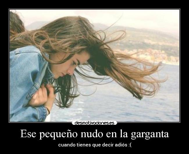 Ese pequeño nudo en la garganta - cuando tienes que decir adiós :(