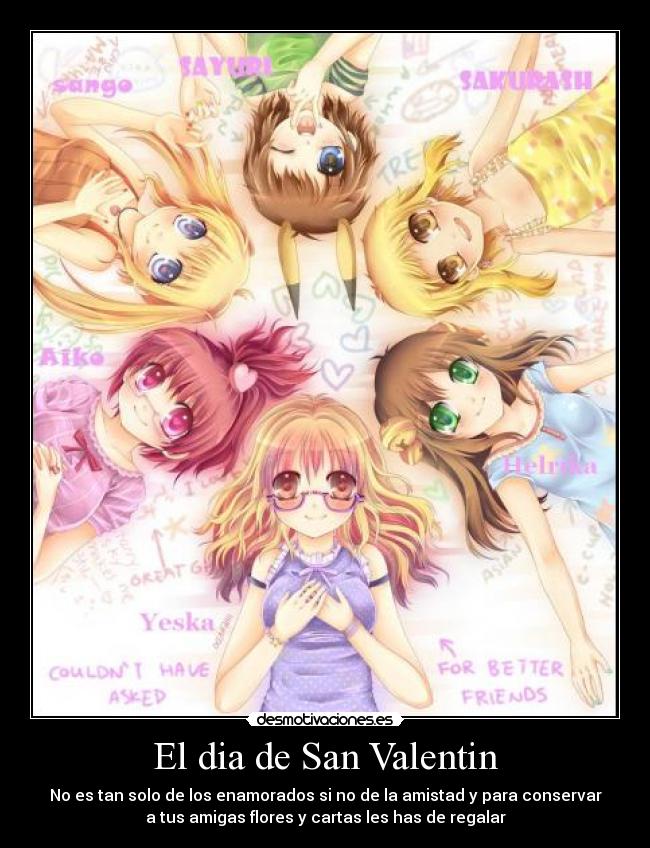 carteles anime san valentin desmotivaciones