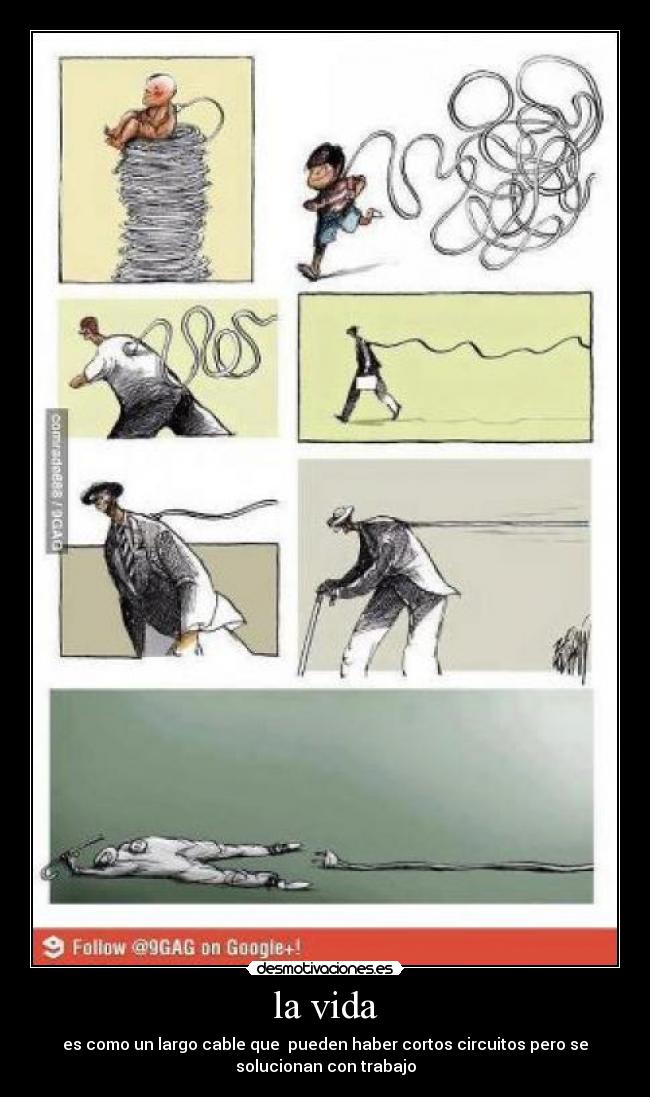 la vida - es como un largo cable que  pueden haber cortos circuitos pero se
solucionan con trabajo