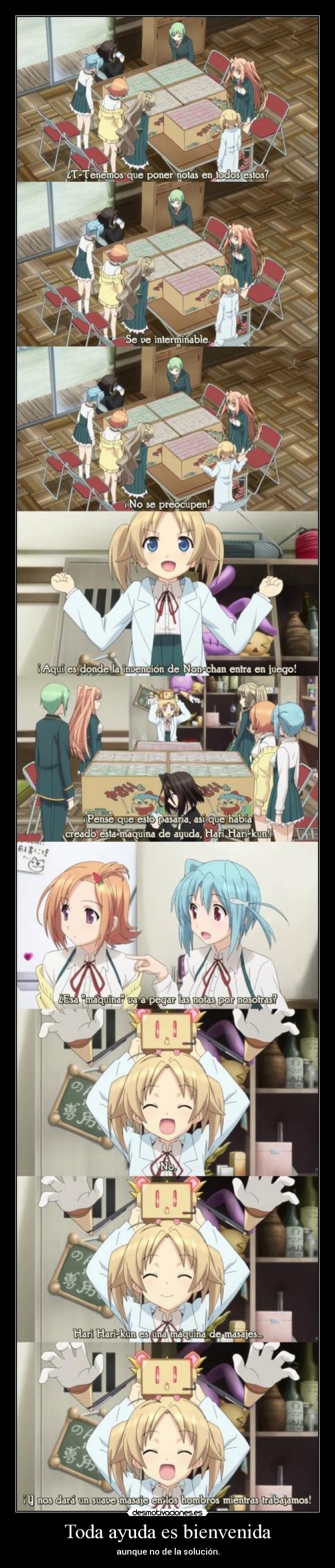 Toda ayuda es bienvenida - aunque no de la solución.