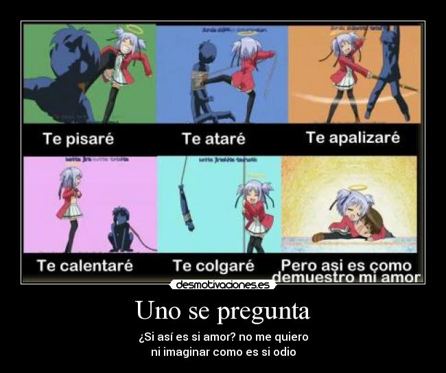 carteles anime amor odio desmotivaciones