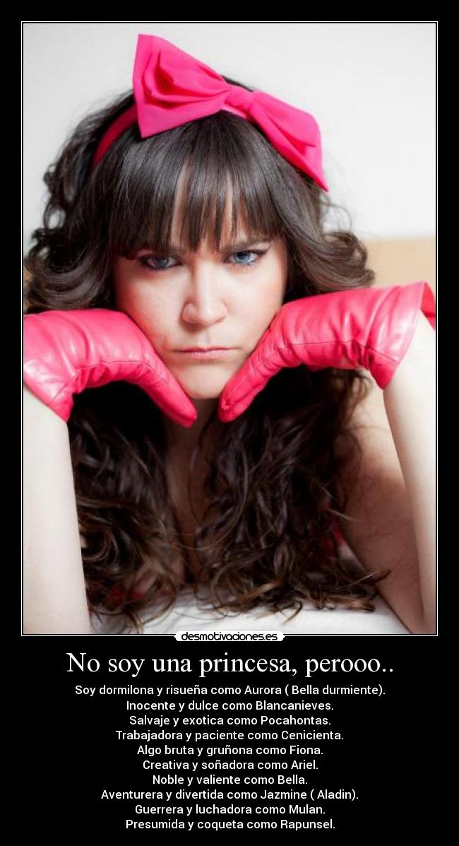 carteles soy una princesa dormilona risuena inocente dulce salvaje exotica trabajadora paciente grunona desmotivaciones