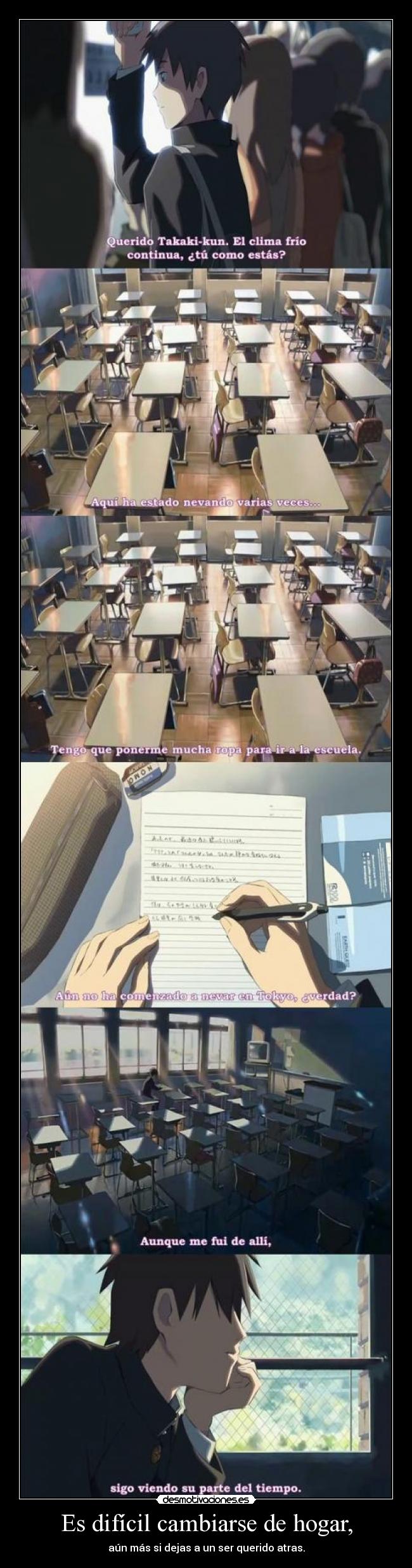 Es difícil cambiarse de hogar, - aún más si dejas a un ser querido atras.