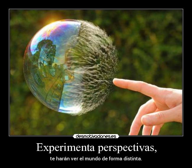 Experimenta perspectivas, - te harán ver el mundo de forma distinta.