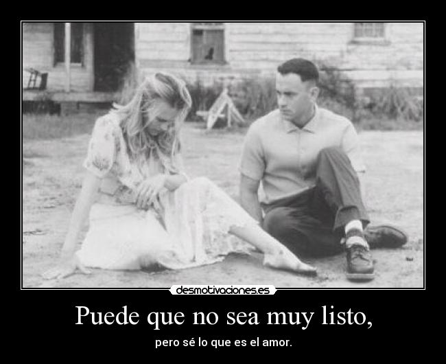 Puede que no sea muy listo, - pero sé lo que es el amor.