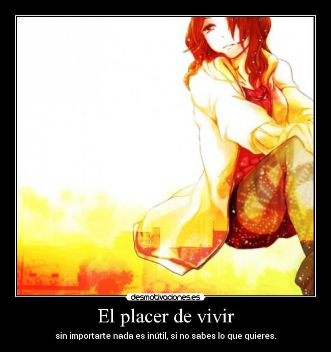 carteles placer vivir importante anime desmotivaciones