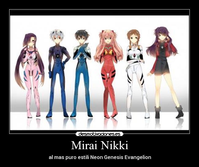 carteles mirai nikki neon genesis evangelion desmotivaciones