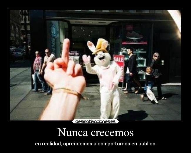 Nunca crecemos - en realidad, aprendemos a comportarnos en publico.