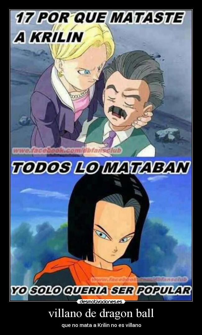 villano de dragon ball - que no mata a Krilin no es villano