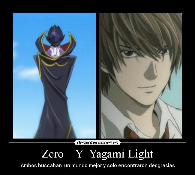 carteles animes yagami deathnote codegeass zero desmotivaciones