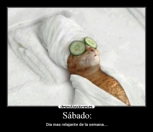 Sábado: - Día mas relajante de la semana....