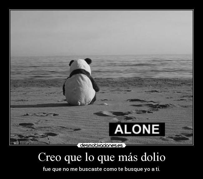 Creo que lo que más dolio - fue que no me buscaste como te busque yo a ti.