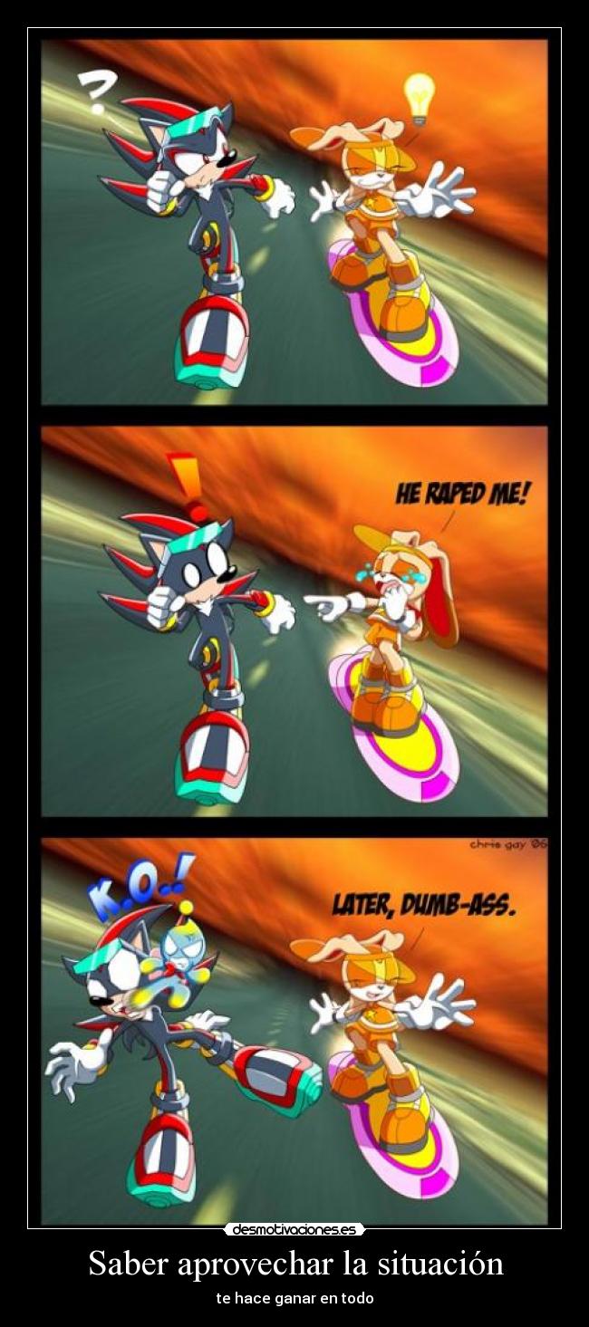 carteles sonic riders shadow cream cheese saber aprovechar situacion hace ganar todo jovenfilosofo desmotivaciones