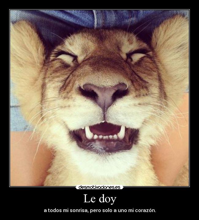 Le doy - a todos mi sonrisa, pero solo a uno mi corazón.