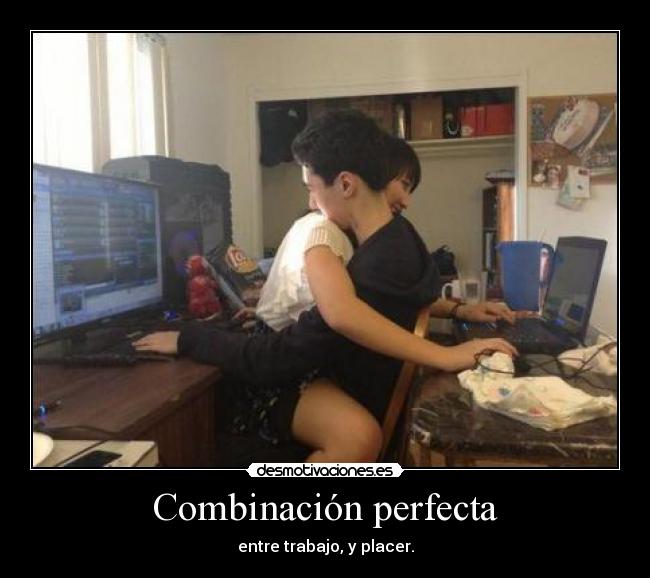 carteles combinacion trabajo placer ordenador desmotivaciones