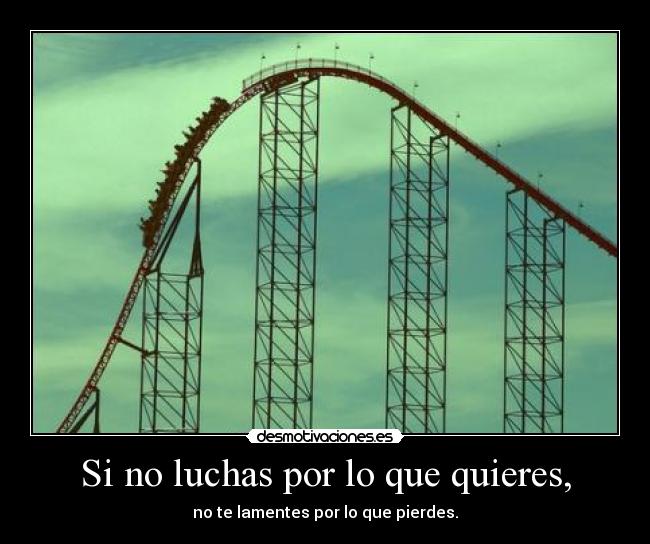 Si no luchas por lo que quieres, - no te lamentes por lo que pierdes.
