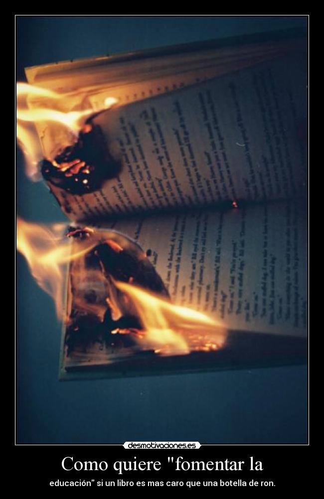 Como quiere fomentar la - educación si un libro es mas caro que una botella de ron.