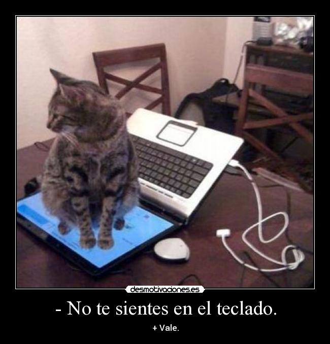 - No te sientes en el teclado. - 