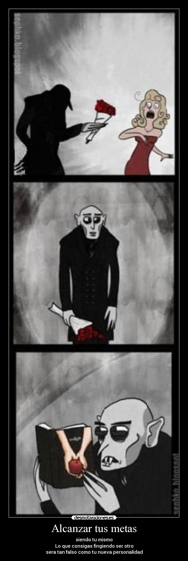 carteles nosferatu crepusculo ser uno mismo desmotivaciones