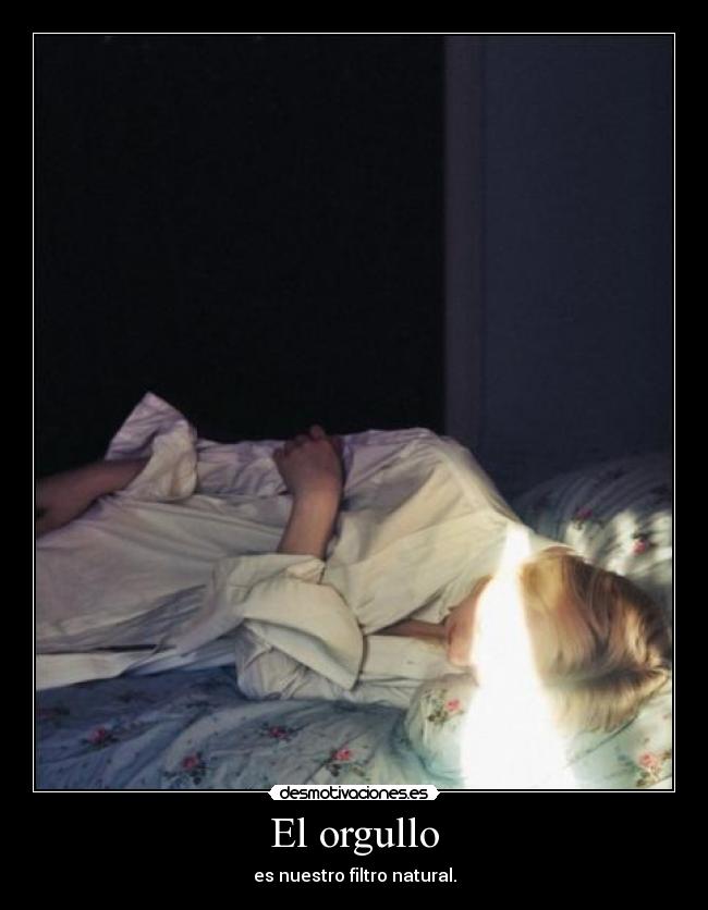 El orgullo - es nuestro filtro natural.