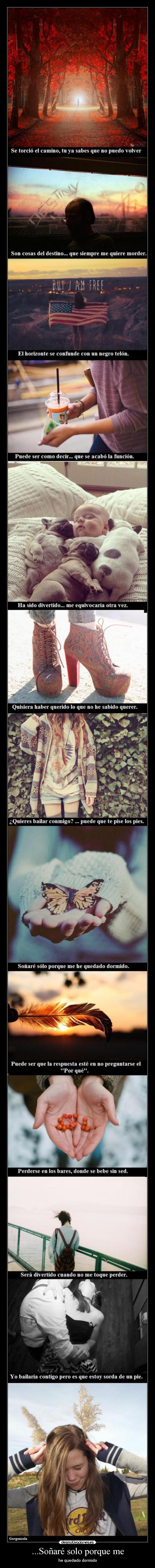 ...Soñaré solo porque me - he quedado dormido