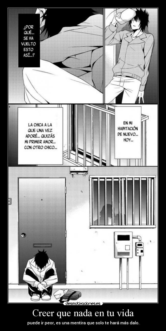 carteles vida anime manga harukaze raptorhunter anorexia vida triste mieda mala desmotivaciones