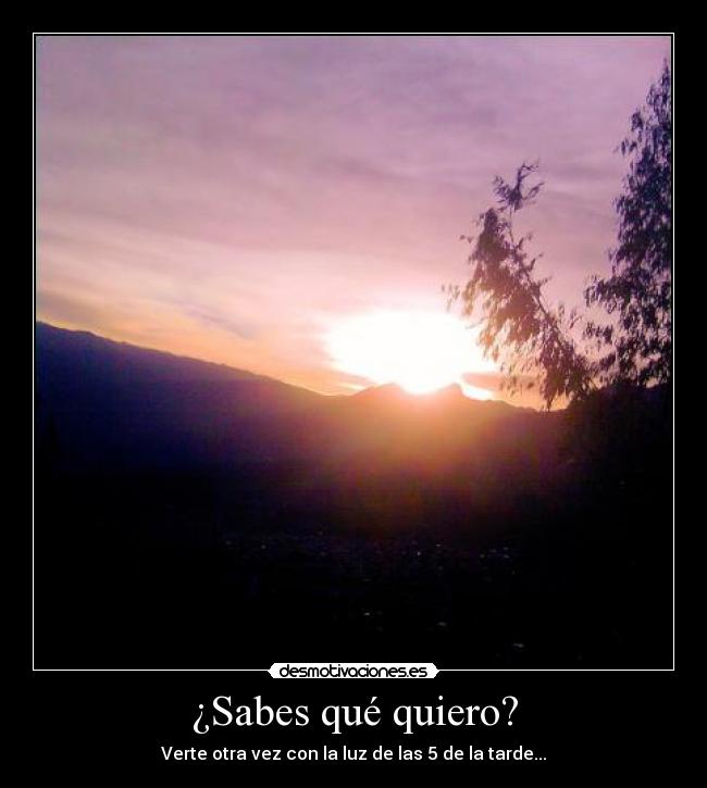 ¿Sabes qué quiero? -