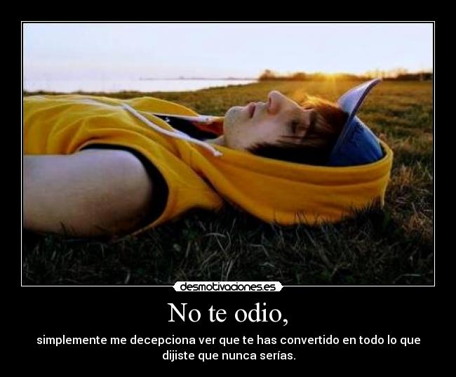 No te odio, -