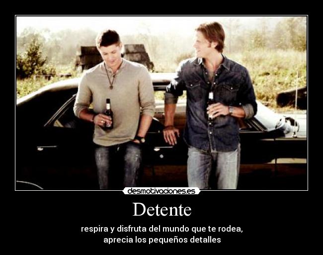 Detente - respira y disfruta del mundo que te rodea,
aprecia los pequeños detalles