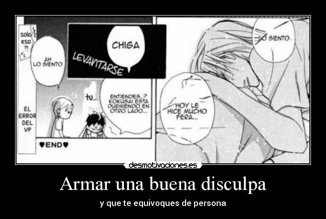 Armar una buena disculpa - y que te equivoques de persona