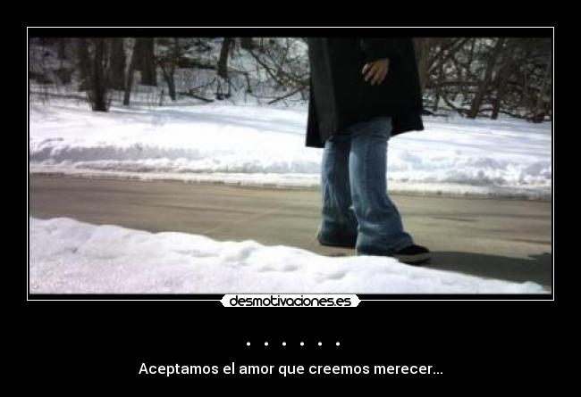 . . . . . . - Aceptamos el amor que creemos merecer...