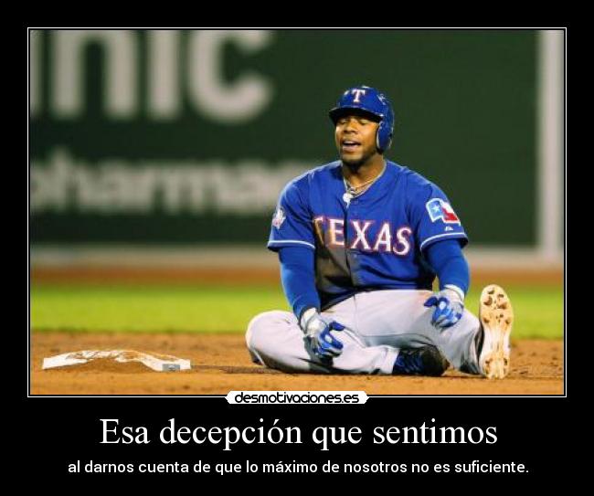 Esa decepción que sentimos -