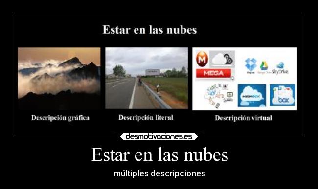 Estar en las nubes - múltiples descripciones