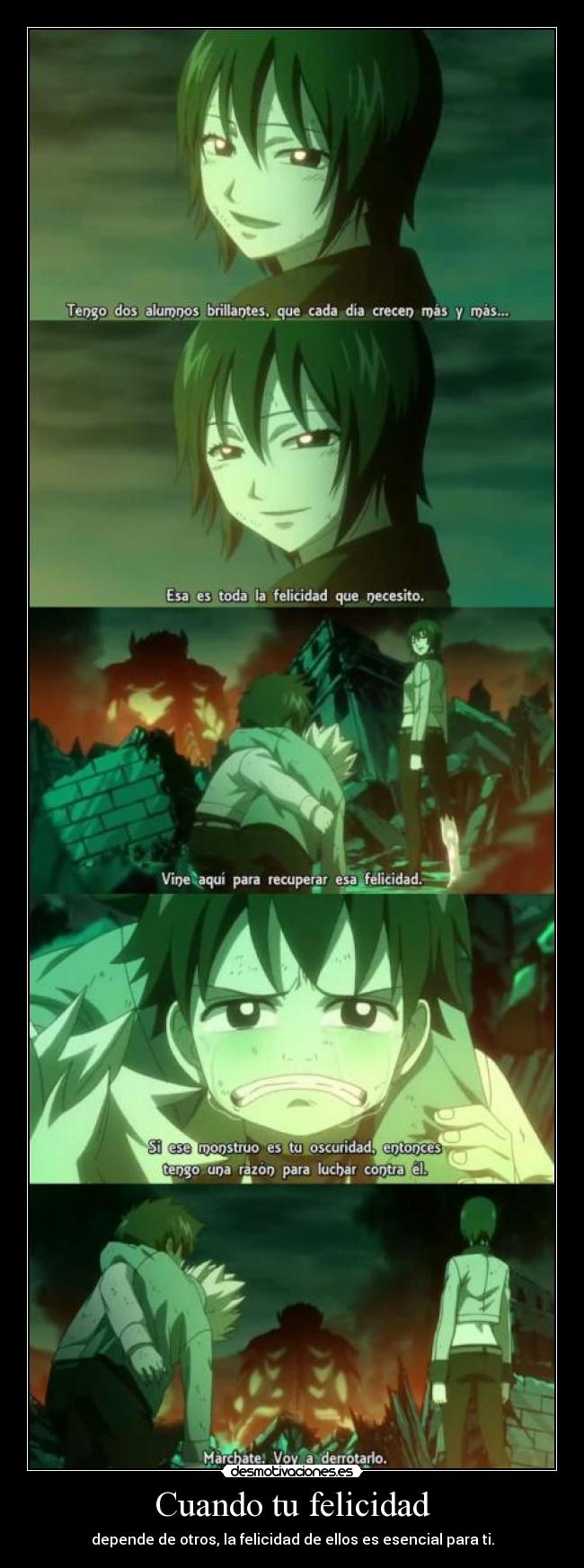 carteles felicidad raptorhunters nigatsu harukaze anime manga otaku fairy tail gray felicidad mucha muerte infeliz desmotivaciones