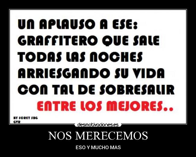 NOS MERECEMOS - 