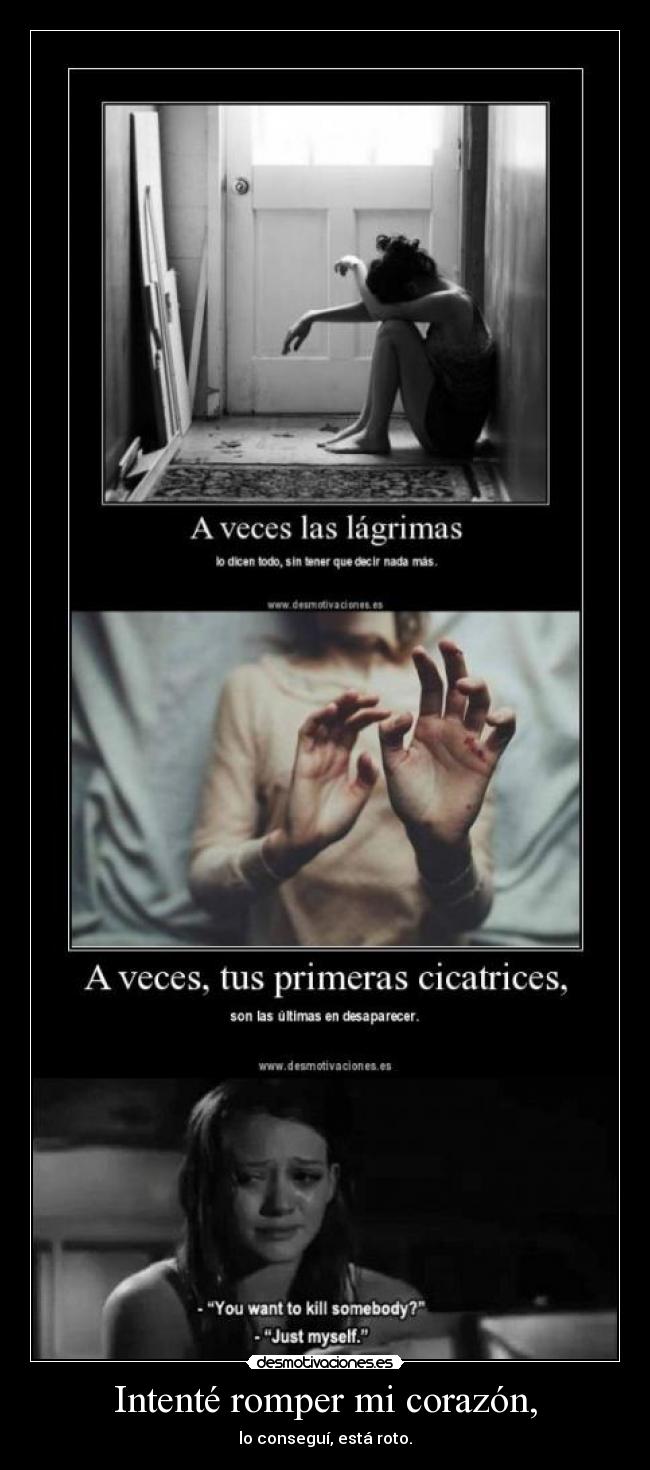 carteles corazon soniavlc98red clantheblackcat megaconcookiee98 the end where begin the script desmotivaciones