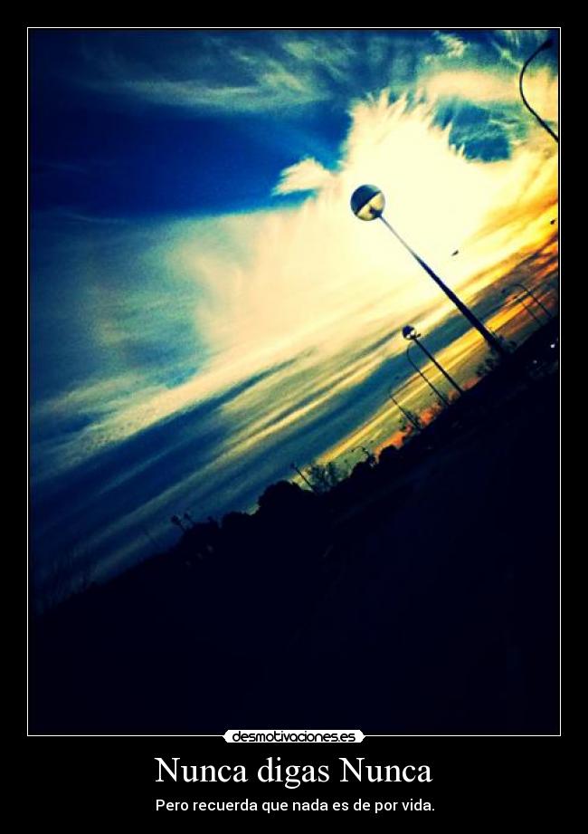 Nunca digas Nunca - Pero recuerda que nada es de por vida.