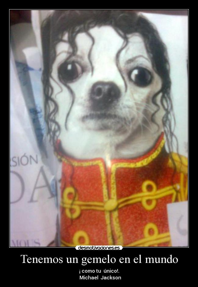 Tenemos un gemelo en el mundo - ¡ como tu único!.
Michael Jackson
