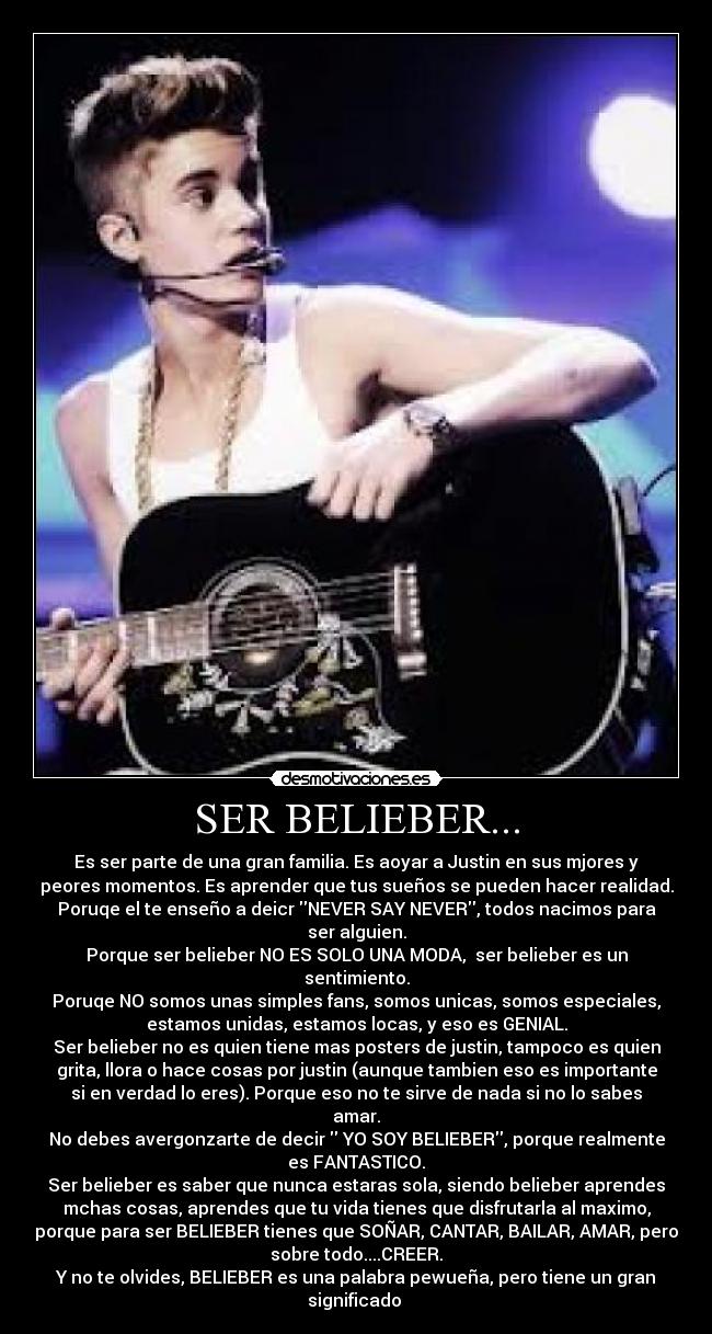 SER BELIEBER... -