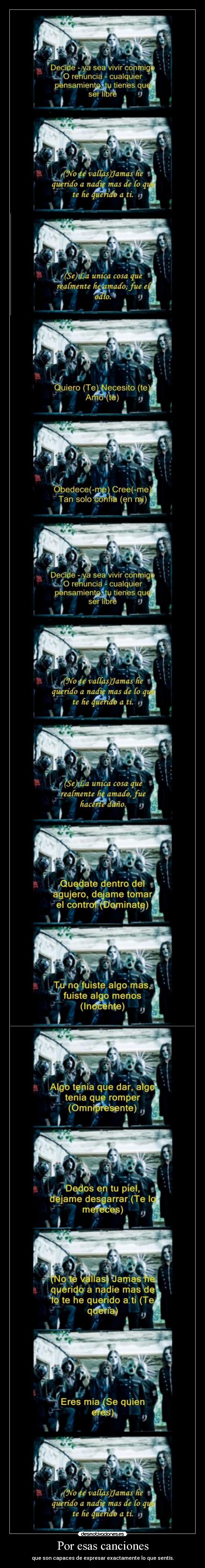 carteles slipknot cancion lluvia votos negativos desmotivaciones