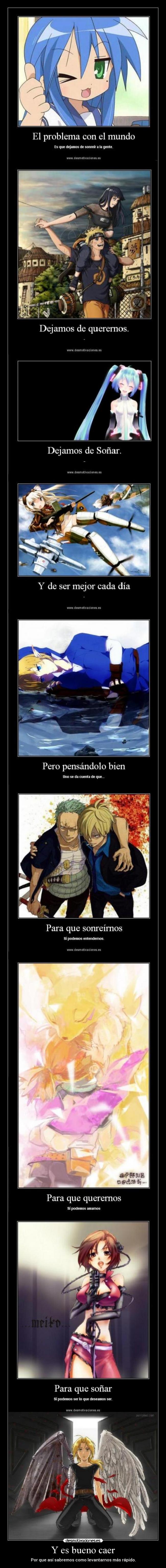 carteles anime manga otaku cosplay amor aprecio carino esperanza mensaje creer unico sonar sonreir desmotivaciones