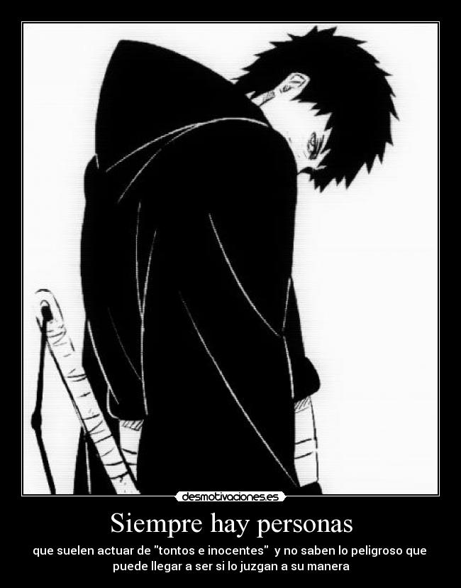 carteles naruto shippuden obito uchiha tobi echos reales personalidades diferentes bipolaridad desmotivaciones