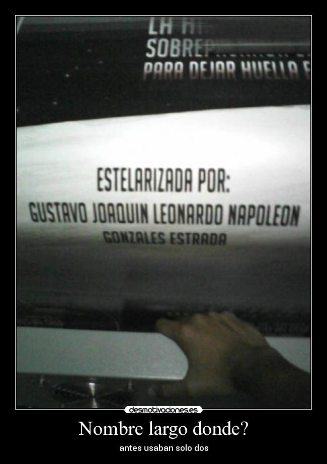 Nombre largo donde? - antes usaban solo dos