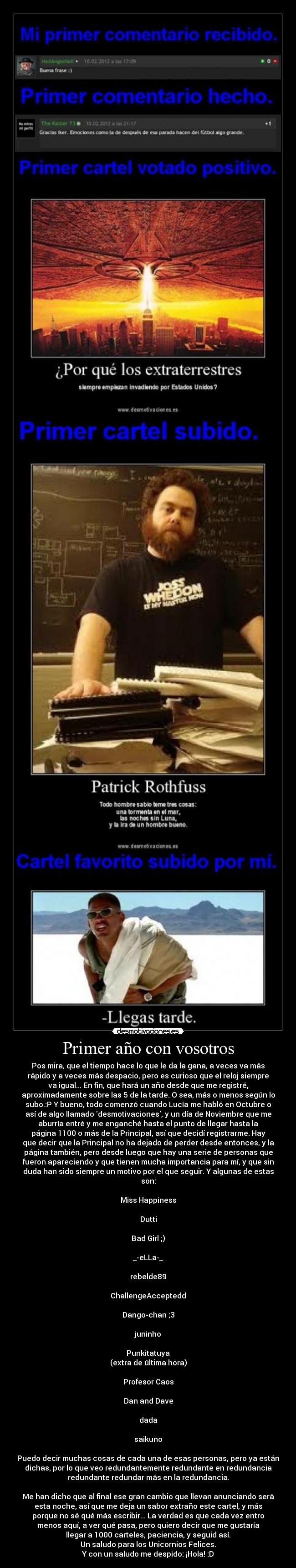 Primer año con vosotros - 