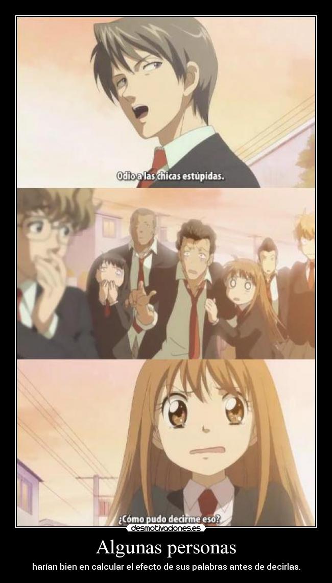 carteles anime itazura kiss palabras que danan calcular efecto desmotivaciones