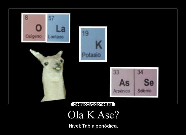 Ola K Ase? - Nivel: Tabla periódica.