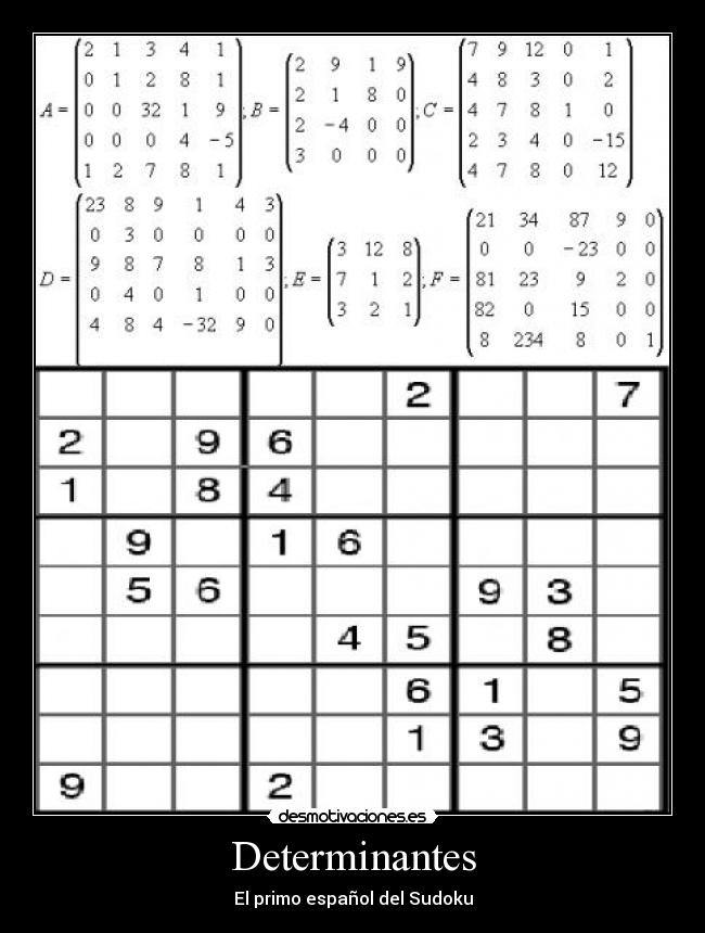 Determinantes - El primo español del Sudoku