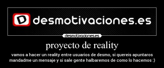 proyecto de reality -