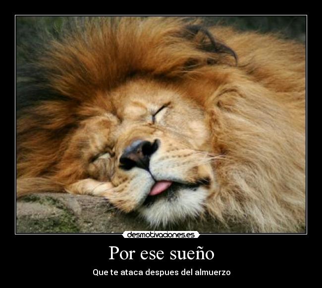 Por ese sueño - Que te ataca despues del almuerzo