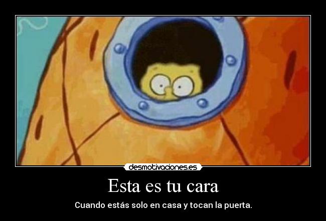 carteles cara solo casa bob esponja desmotivaciones